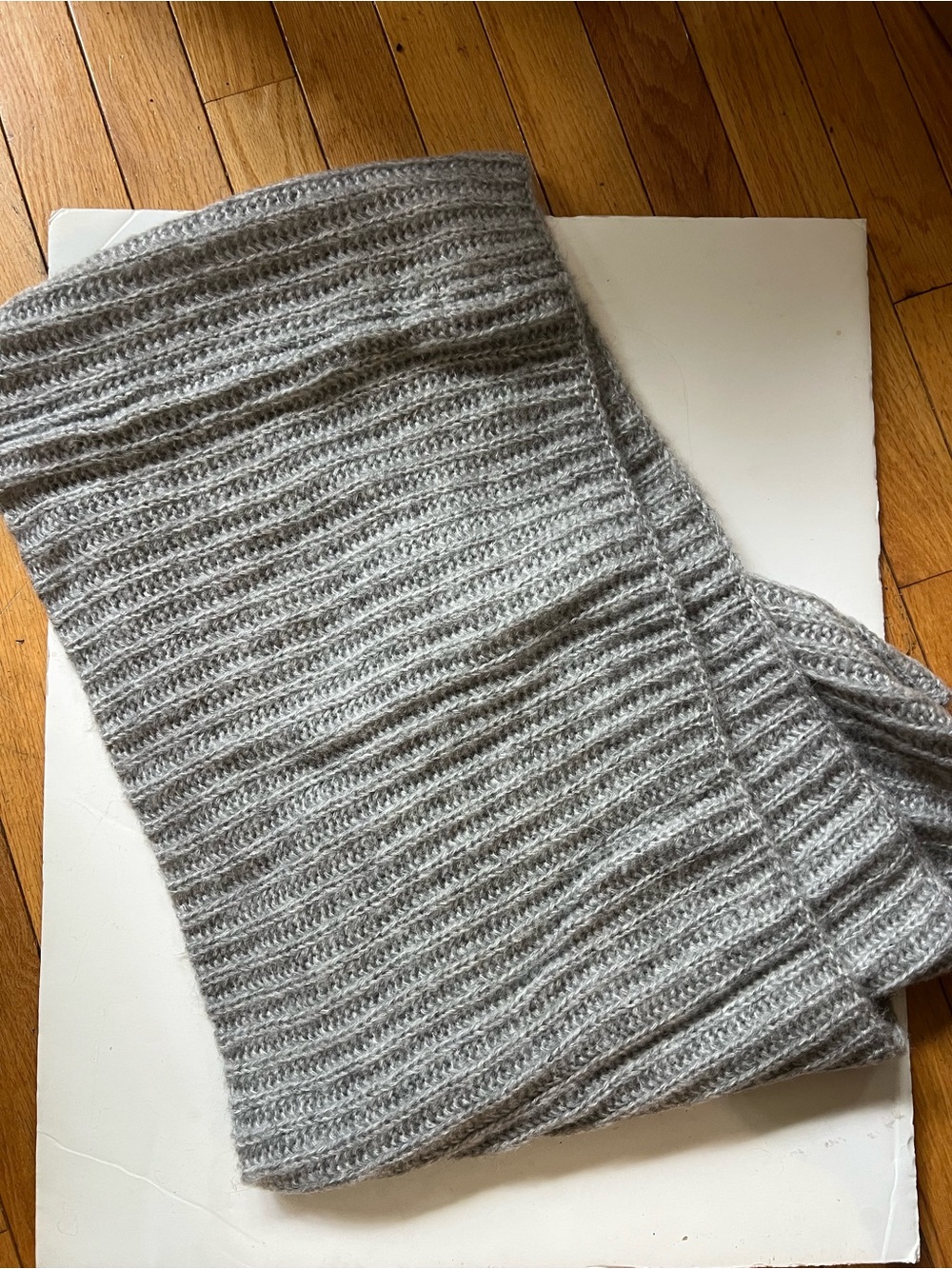 Merona Heather Gray Ribbed Knit Infinity Scarf